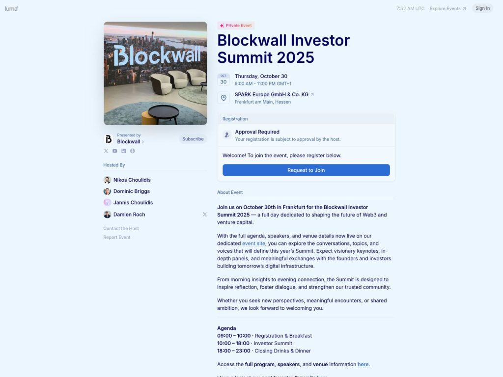 Blockwall Investor Summit - Event screenshot