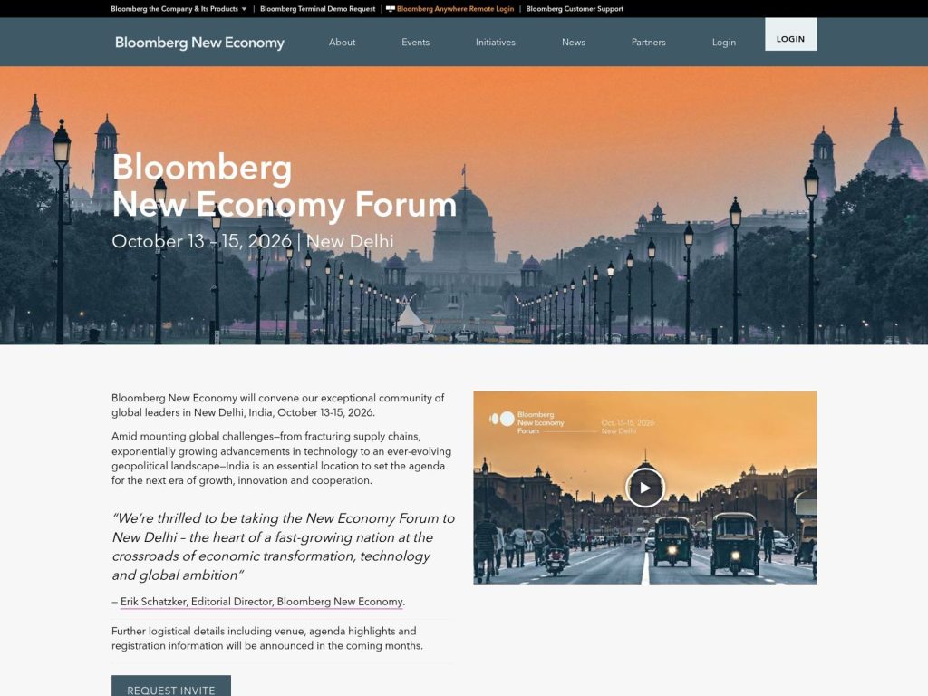 Bloomberg New Economy Forum India website