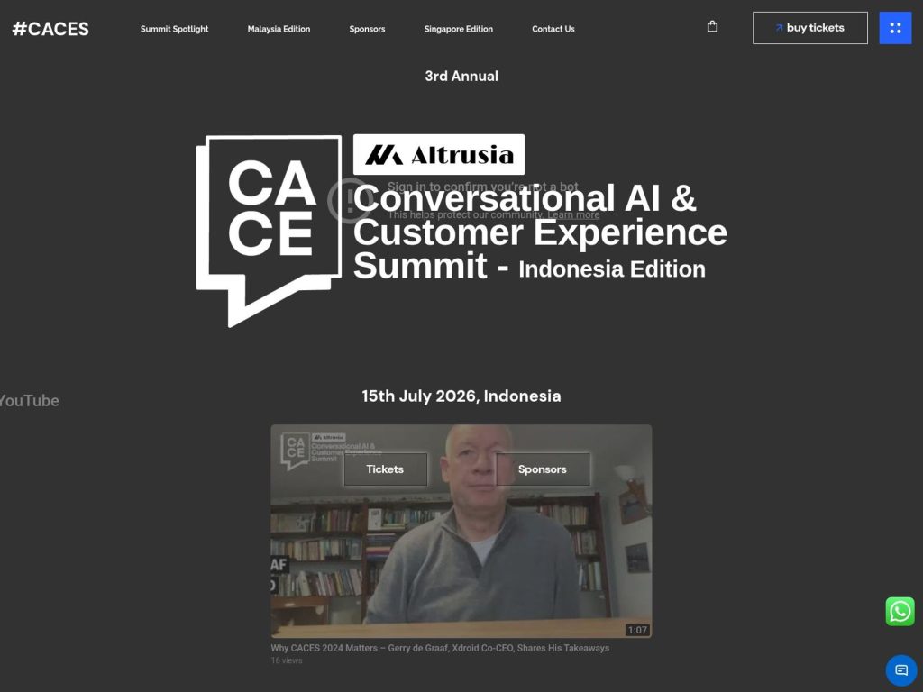 Conversational AI & Customer Experience Summit website