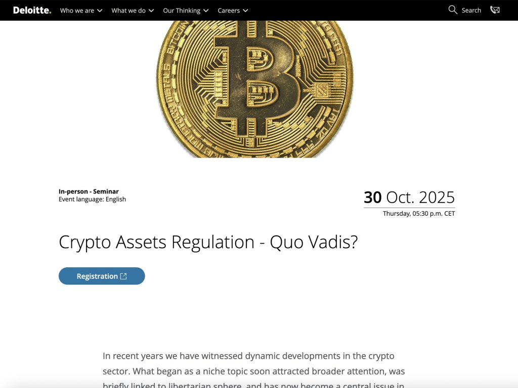 Crypto Assets Regulation - Event screenshot