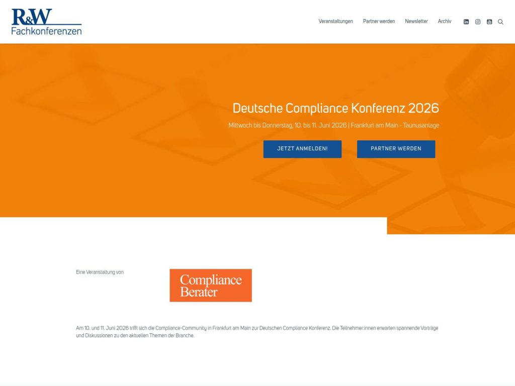 Deutsche Compliance Konferenz 2026 website