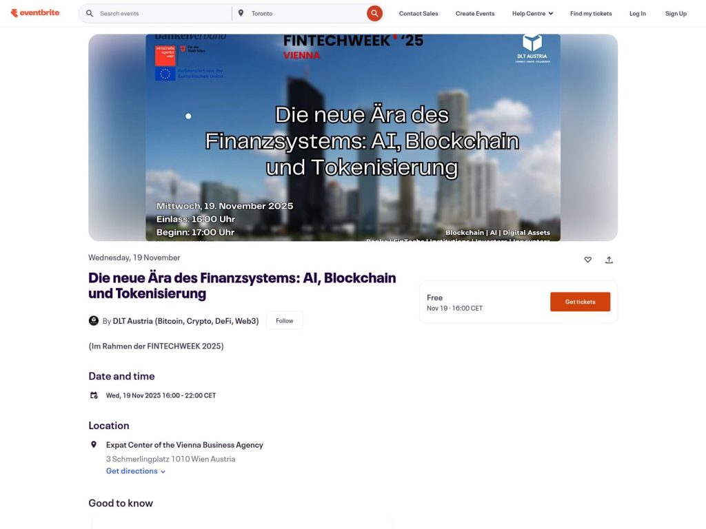 Die neue Ära des Finanzsystems: AI, Blockchain und Tokenisierung - Event screenshot