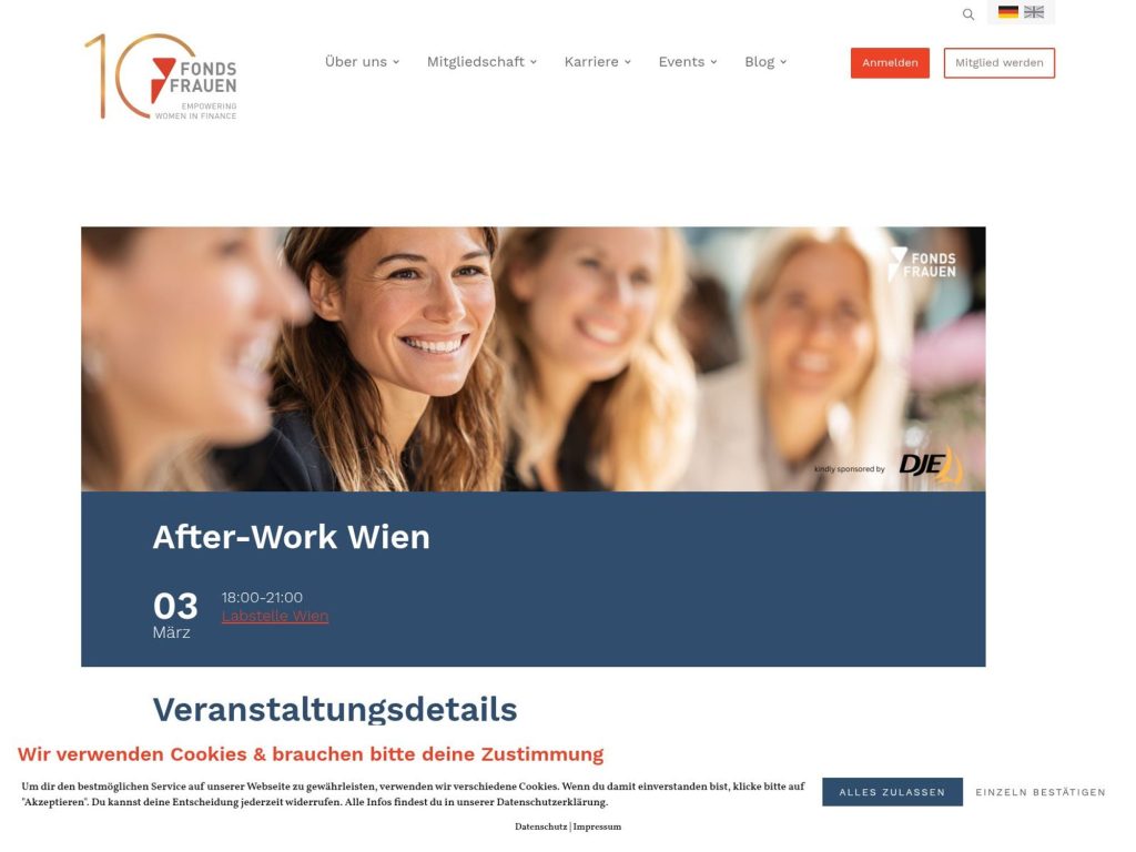 Empowering Women In Finance website