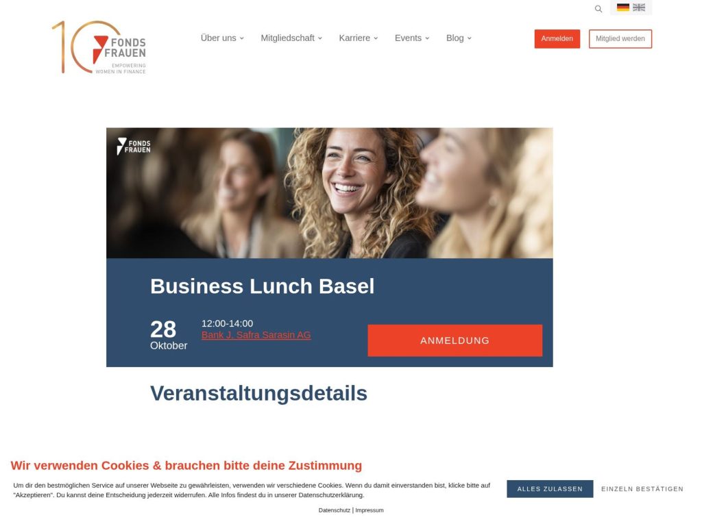Empowering Women In Finance - Business Lunch Basel - Event screenshot