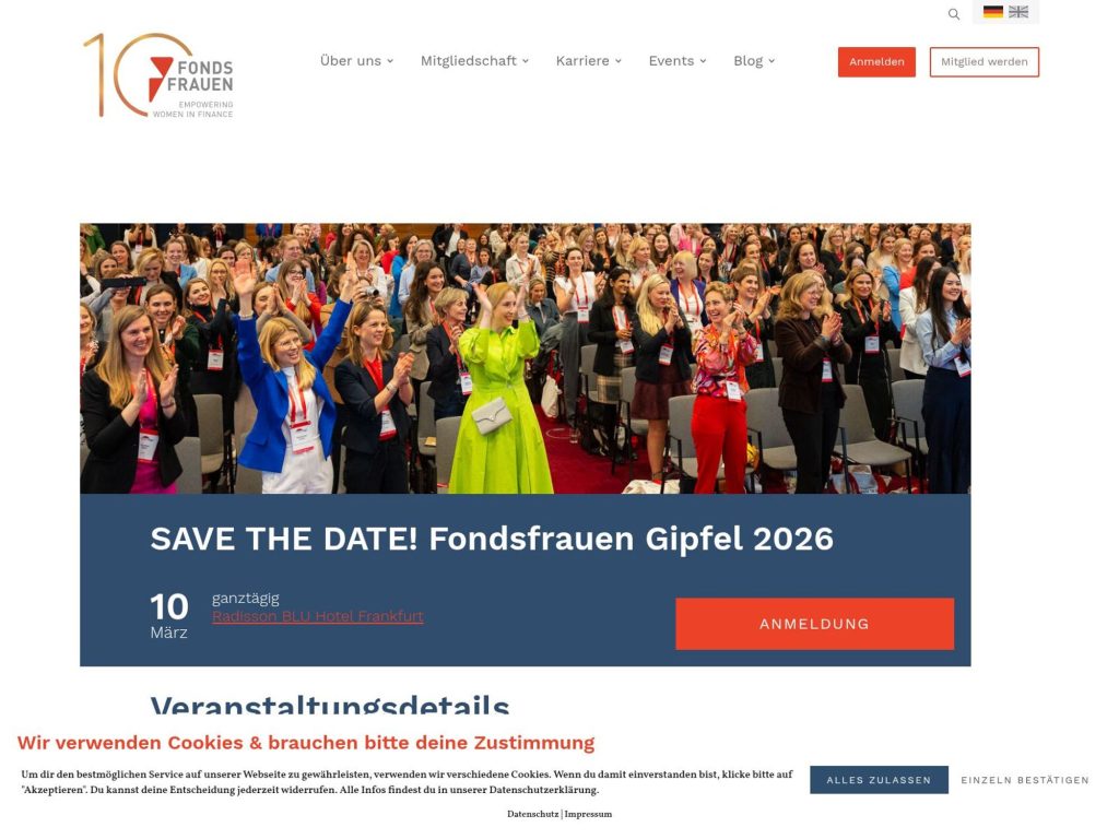 Empowering Women In Finance website