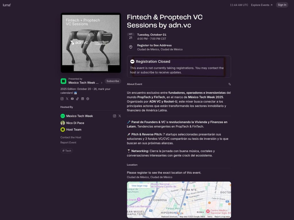 Fintech & Proptech VC Sessions - Event screenshot