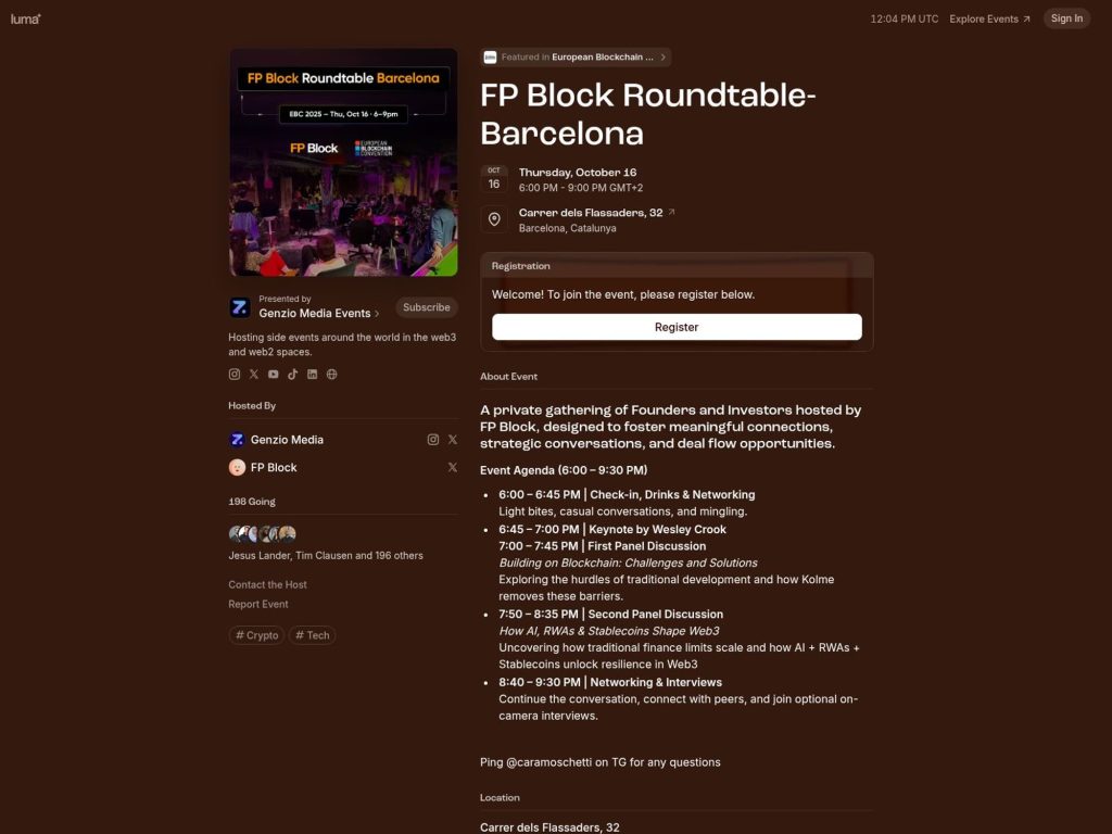 FP Block Roundtable- Barcelona - Event screenshot