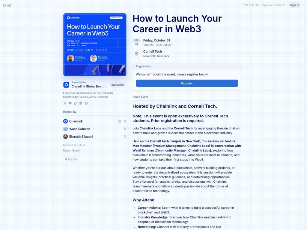 How to Launch Your Career in Web3 - Event screenshot