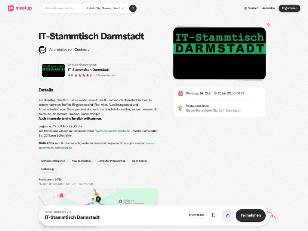IT-Stammtisch Darmstadt - Event screenshot