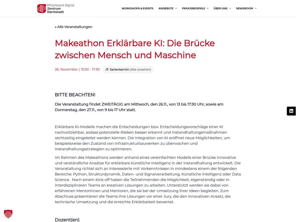 Makeathon Erklärbare KI - Die Brücke zwischen Mensch und Maschine - Event screenshot