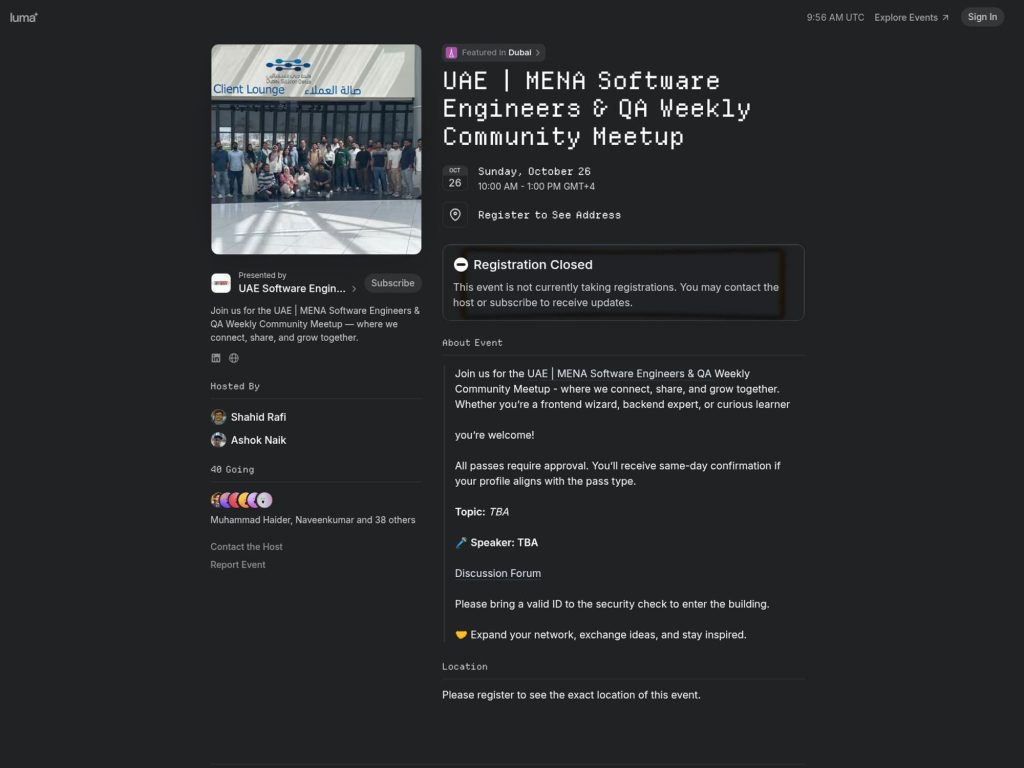 MENA Software Engineers - Event screenshot