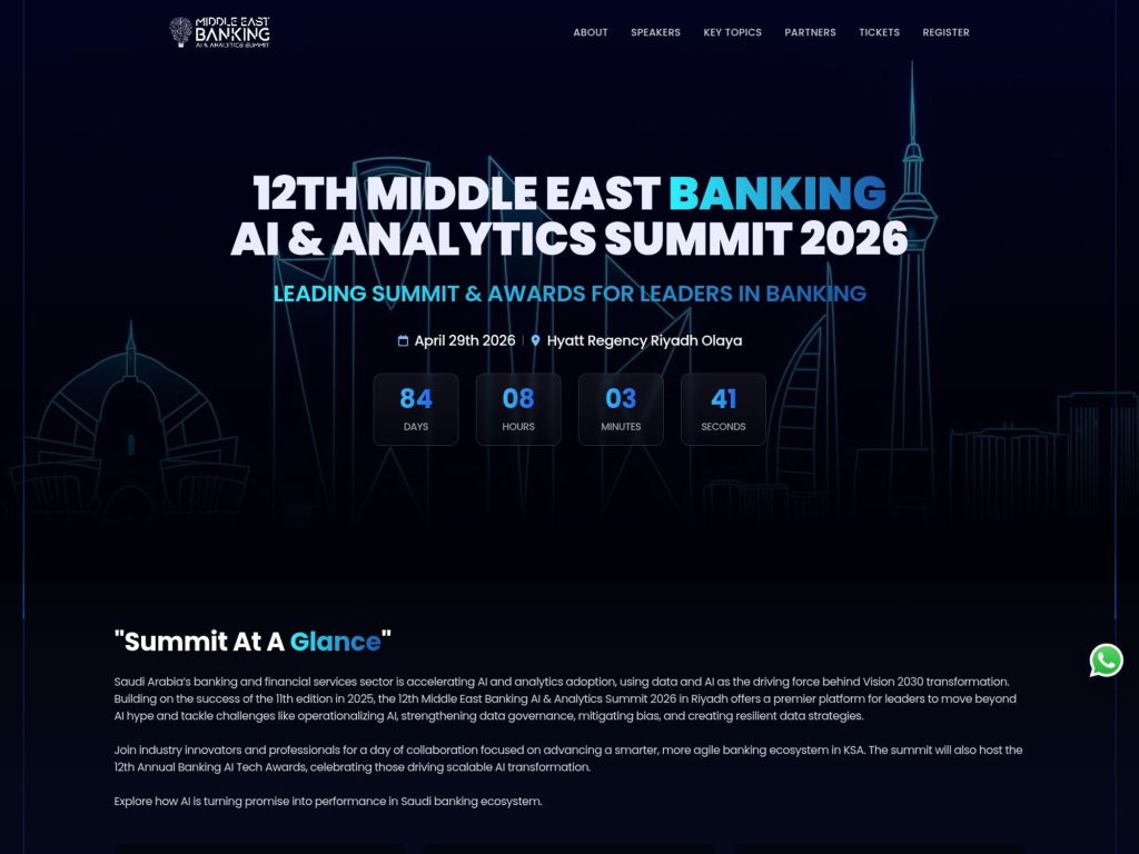 Middle East Banking AI & Analytics Summit 2026 website
