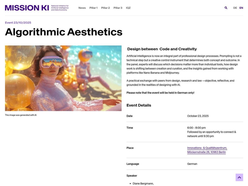 Mission KI - Algorithmic Aesthetics - Event screenshot