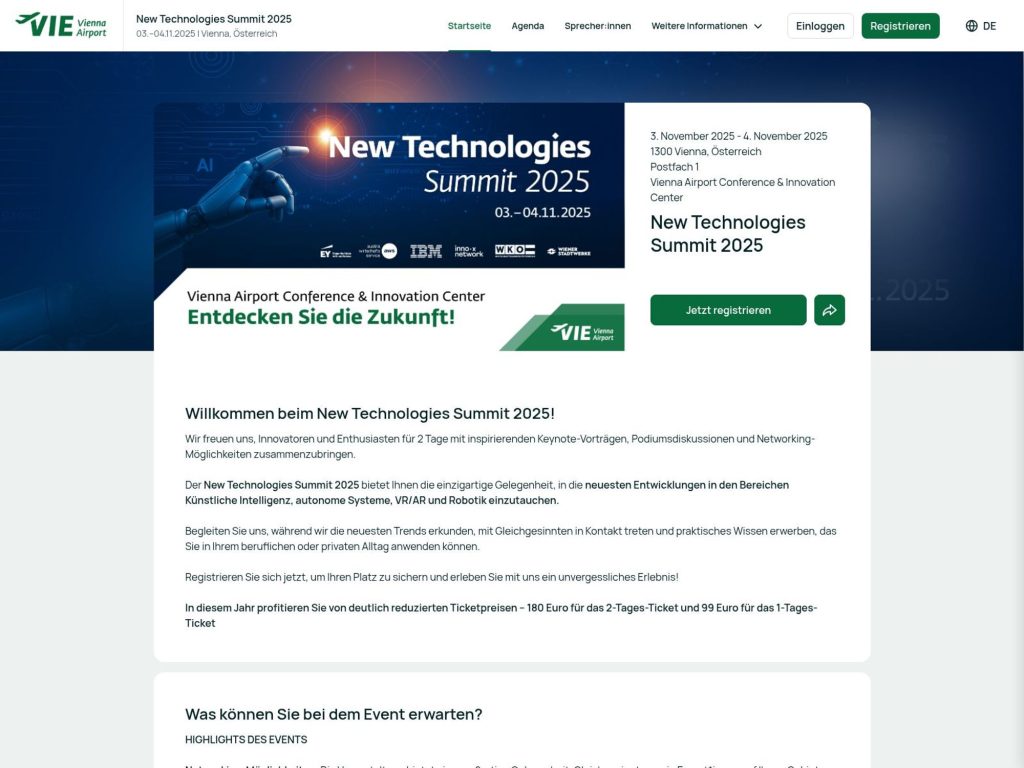 New Technologies Summit 2025 - Event screenshot