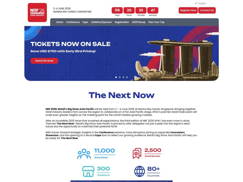 NRF 2026: Retail's Big Show Asia Pacific website