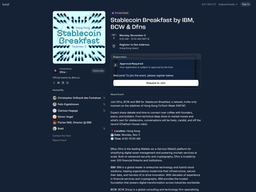 Stablecoin Breakfast - Event screenshot