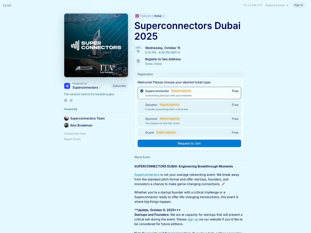 Superconnectors Dubai - Event screenshot