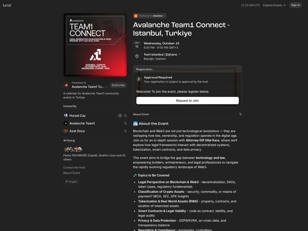 Team1 Connect - Event screenshot