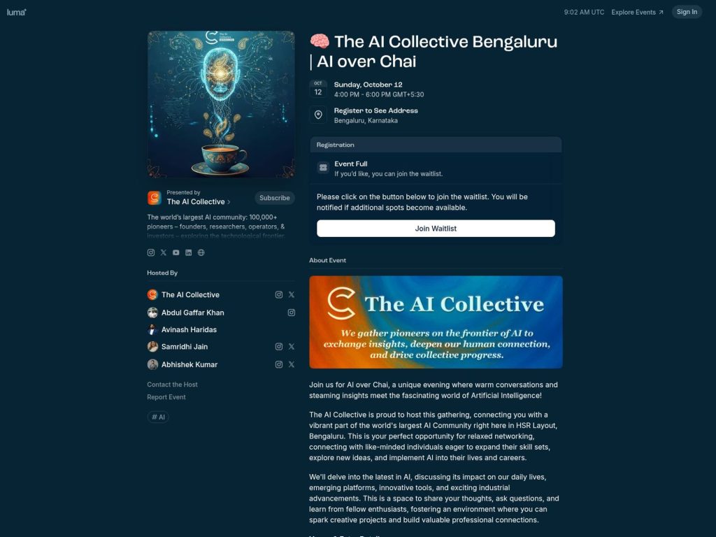 The AI Collective Bengaluru | AI over Chai - Event screenshot