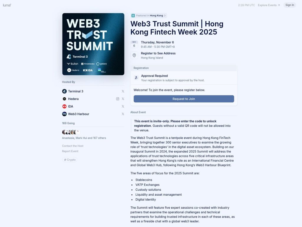 Web3 Trust Summit - Event screenshot