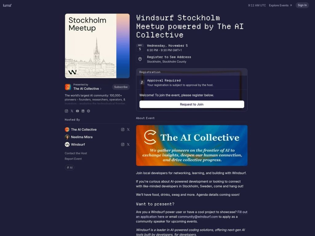 Windsurf Stockholm Meetup powered by The AI Collective image