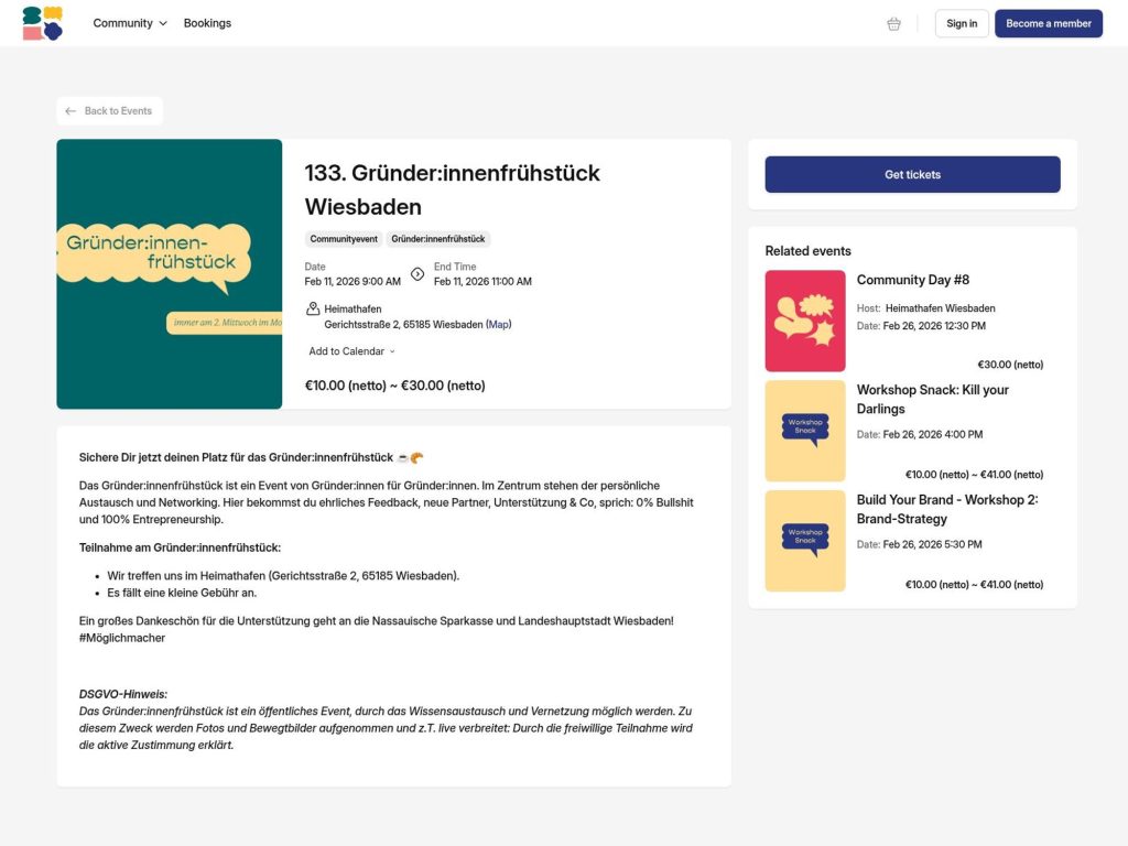 133. Gründer:innenfrühstück Wiesbaden website