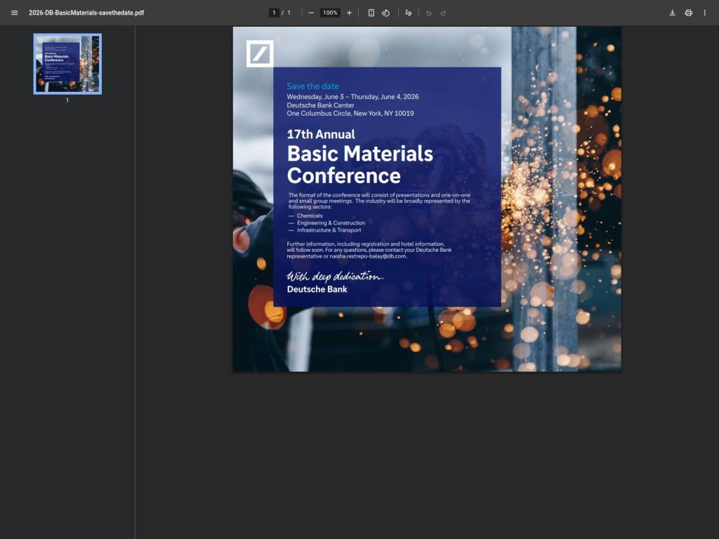 17th Annual Basic Materials Conference website