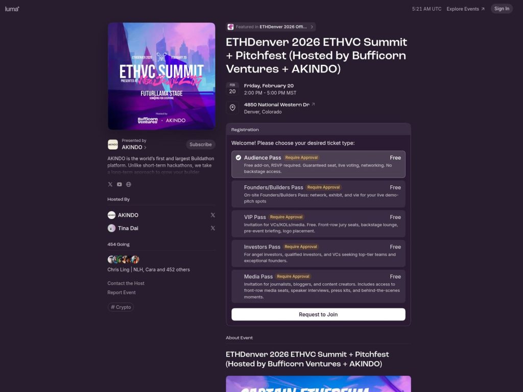 2026 ETHVC Summit + Pitchfest website