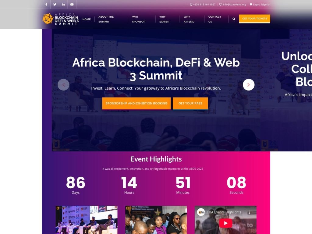 Africa Blockchain, DeFi & Web3 Summit website