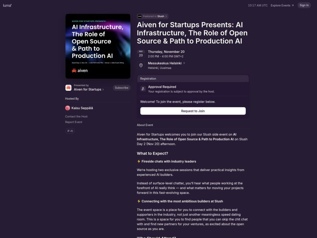 AI Infrastructure, The Role of Open Source & Path to Production A - Event screenshot