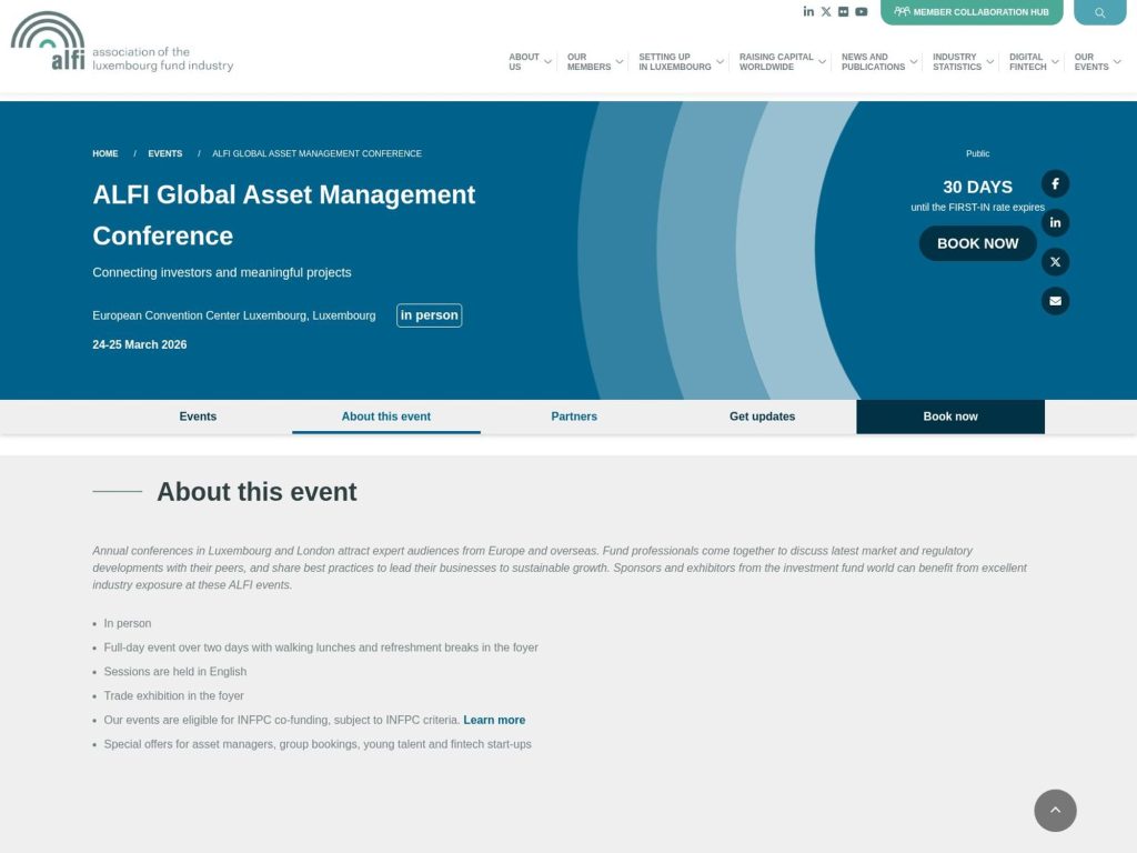 ALFI Global Asset Management Conference 2026 website