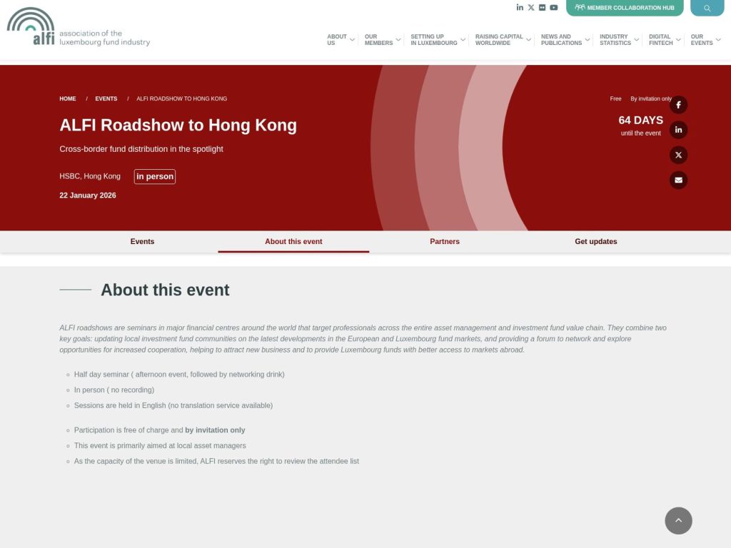 ALFI Roadshow to Hong Kong image