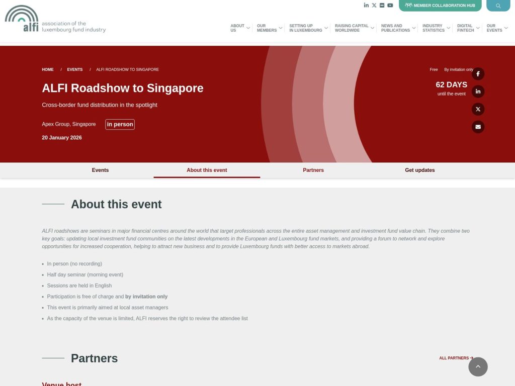 ALFI Roadshow to Singapore image