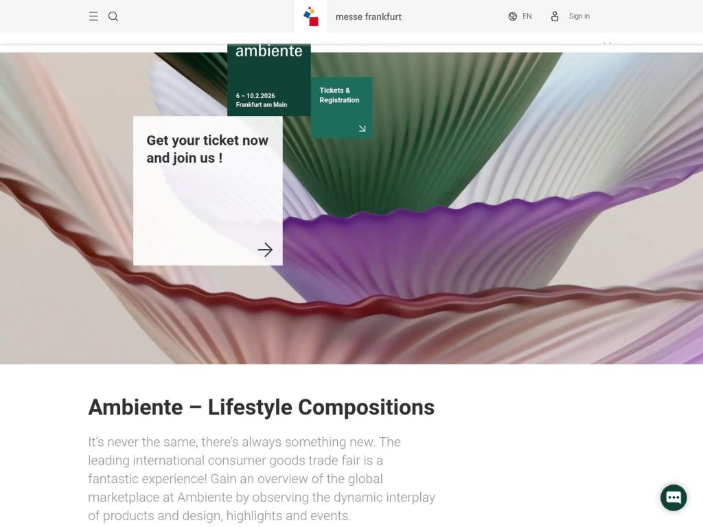 Ambiente 2026 website