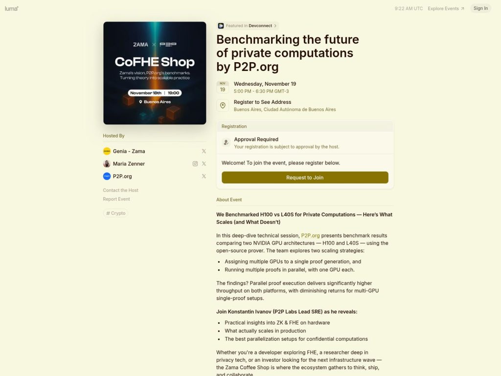 Benchmarking the future of private computations - Event screenshot