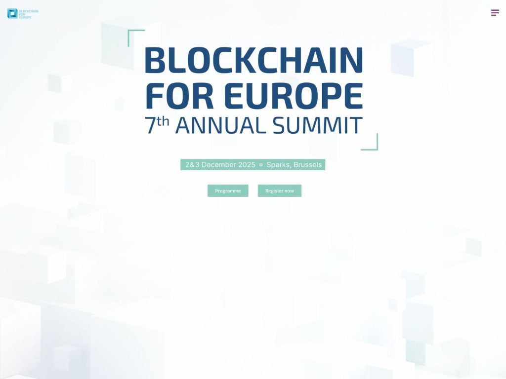 Blockchain for Europe Summit 2025 - 7th Annual Summit of Blockchain for Europe - Event screenshot