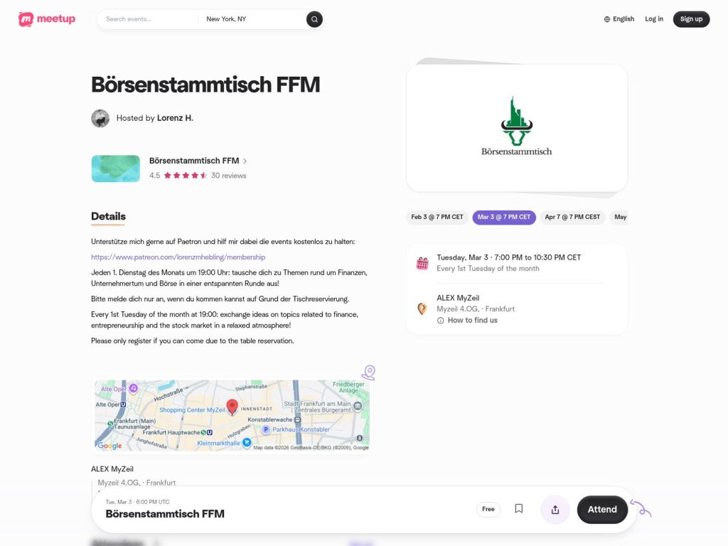 Börsenstammtisch FFM website