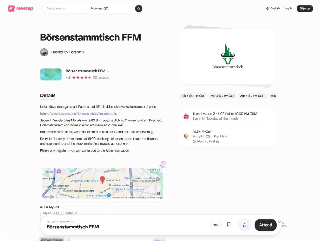 Börsenstammtisch FFM website