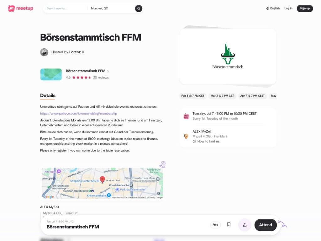 Börsenstammtisch FFM website