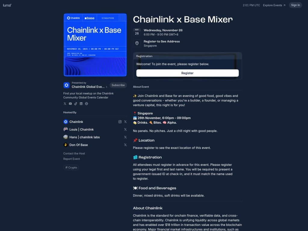 Chainlink x Base Mixer - Event screenshot