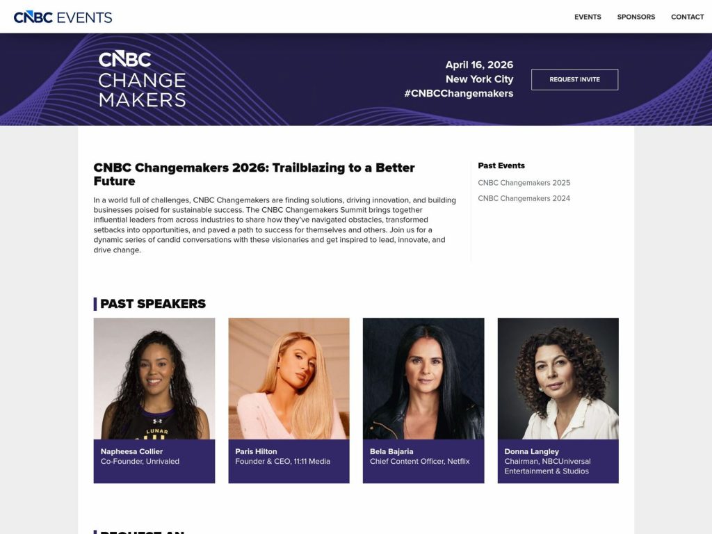 CNBC Changemakers 2026 website