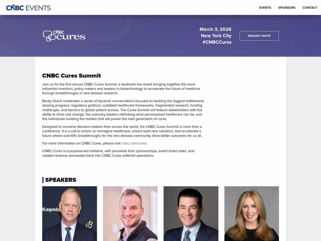 CNBC Cures Summit website