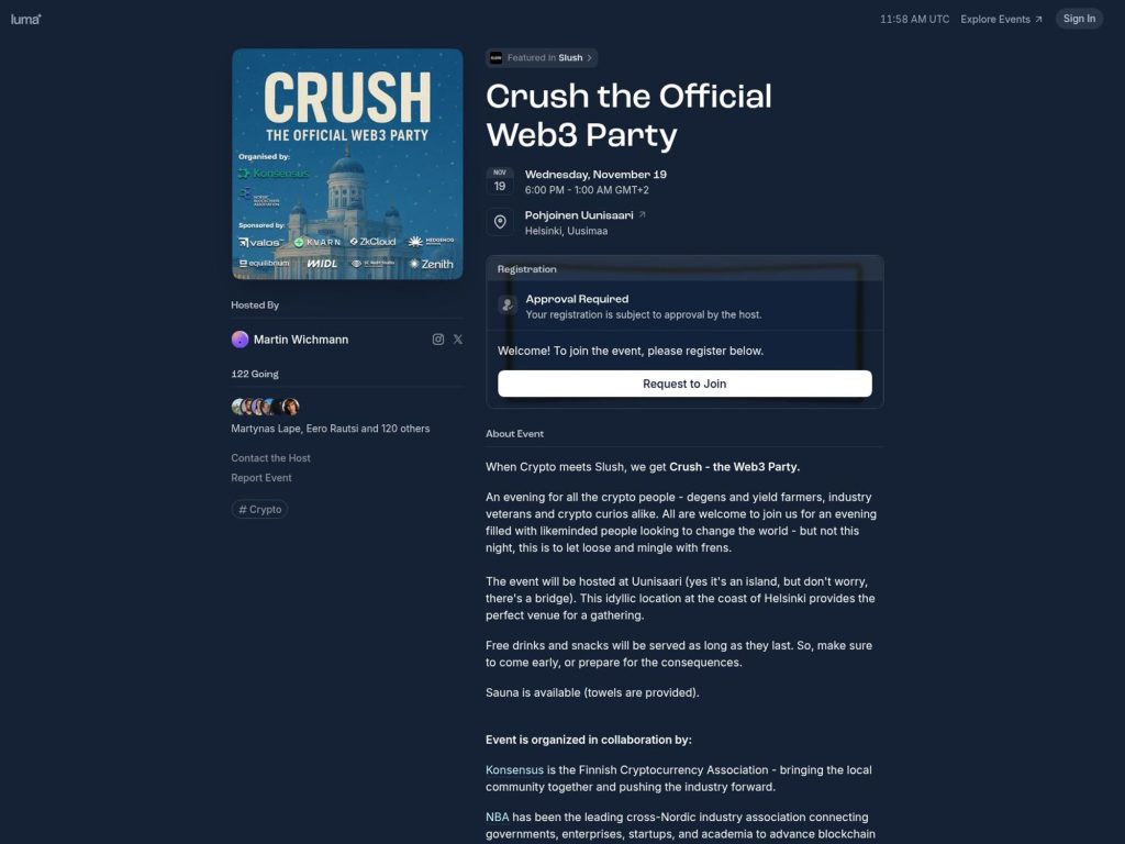 Crush the Official Web3 Party - Event screenshot