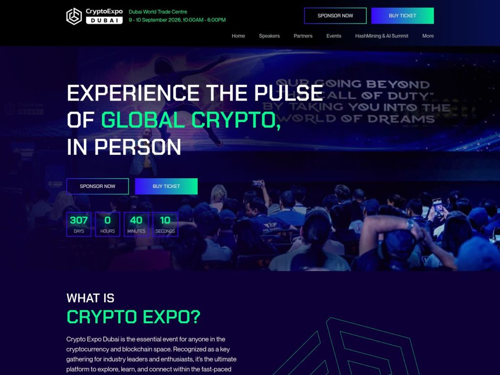 Crypto Expo Dubai website