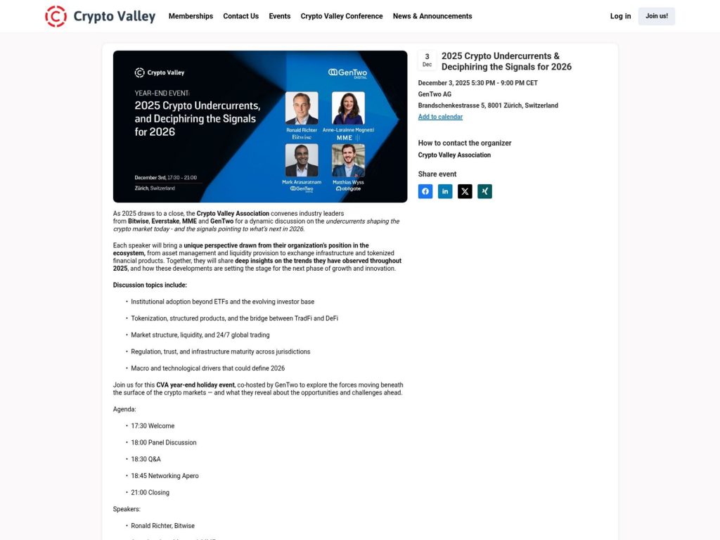 Crypto Undercurrents & Deciphiring the Signals for 2026 - Event screenshot