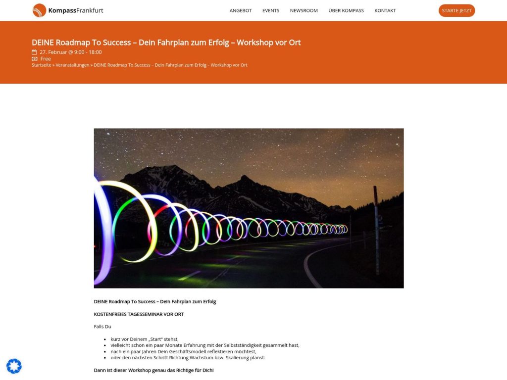 DEINE Roadmap To Success – Dein Fahrplan zum Erfolg – Workshop vor Ort website