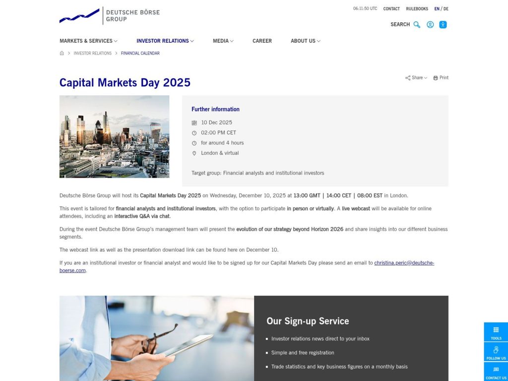 Deutsche Börse Capital Markets Day 2025 - Event screenshot