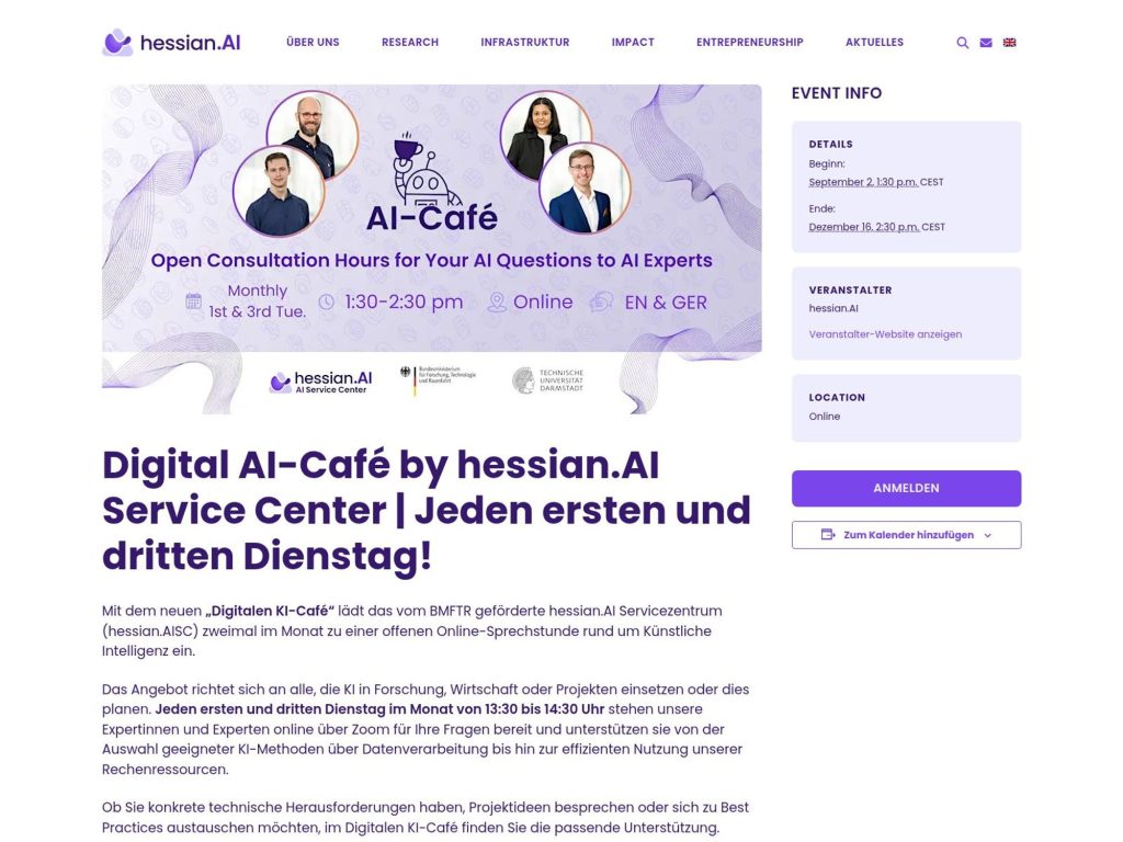 Digital AI-Café by hessian.AI Service Center - Event screenshot