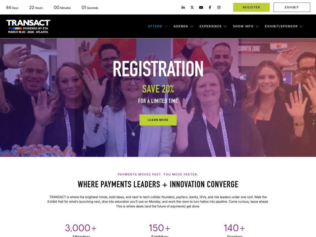 ETA TRANSACT website