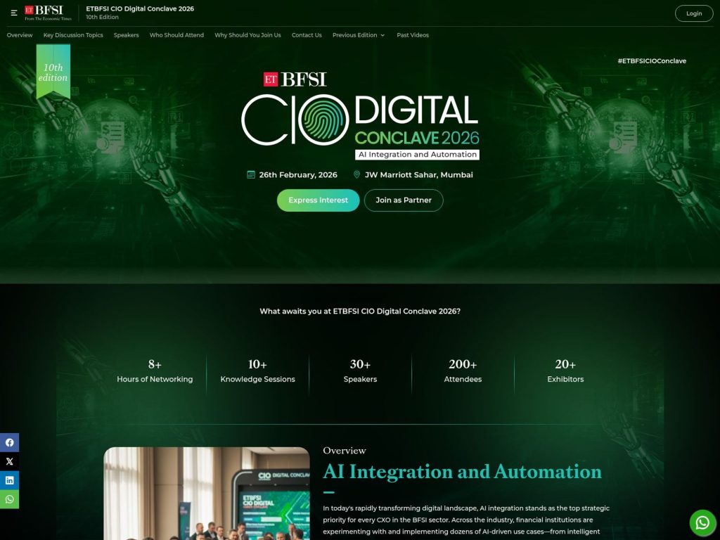 ETBFSI CIO Digital Conclave 2026 website